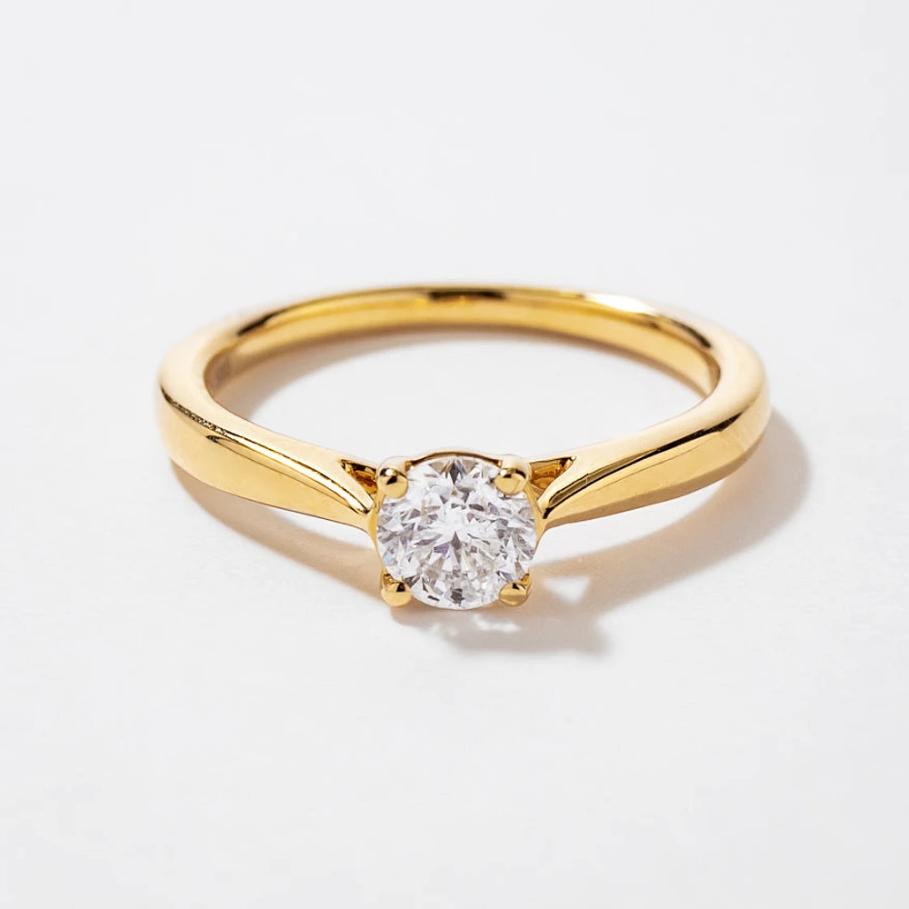 Canadian Diamond Solitaire Engagement Ring 14K Yellow Gold (0.50 ct