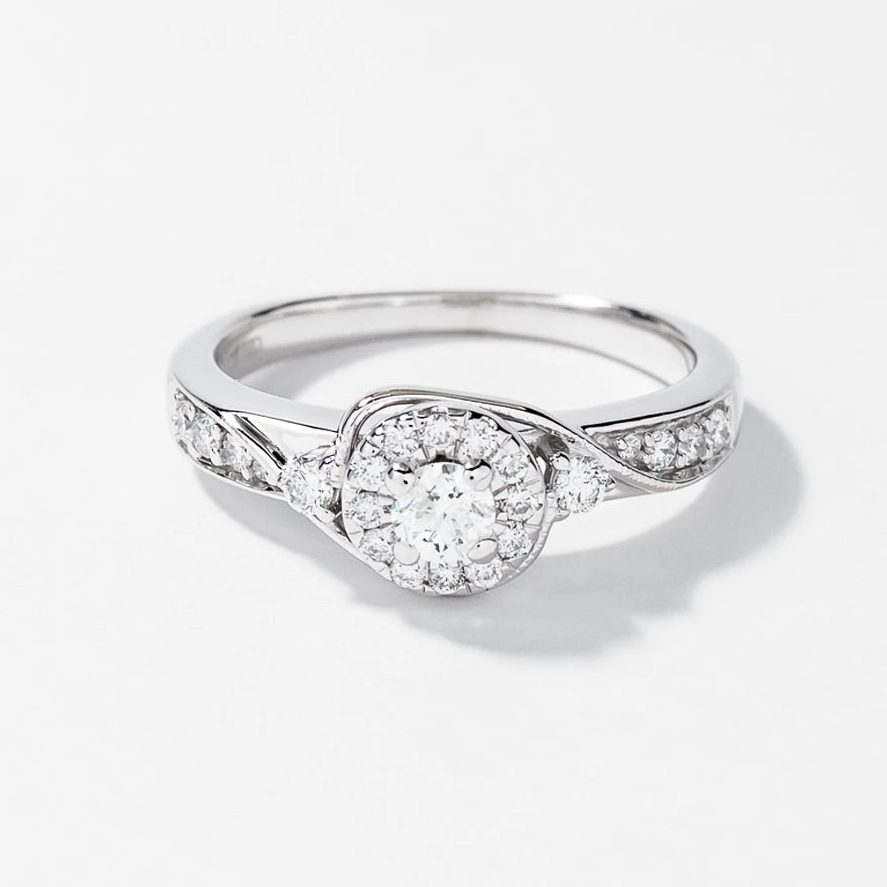 10K White Gold Diamond Engagement Ring (0.50 ct tw)