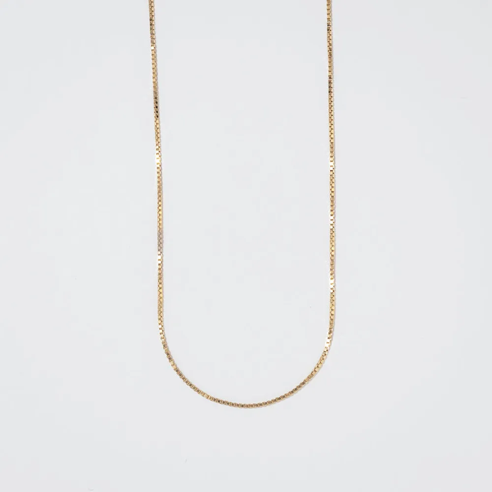 0.70mm Box Chain in 14K Yellow Gold (20")