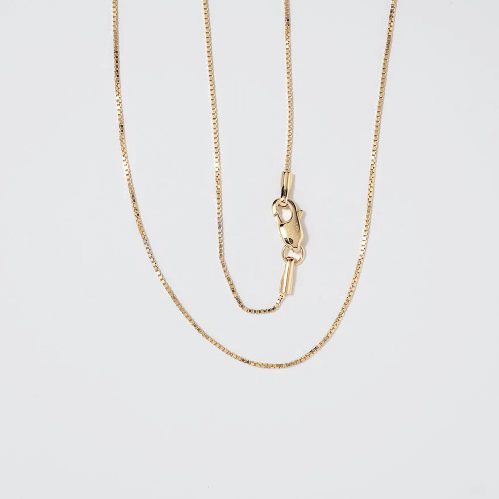 0.70mm Box Chain in 14K Yellow Gold (18")