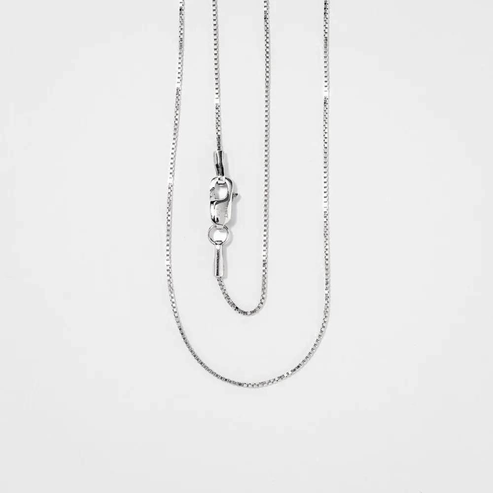 0.70mm Box Chain in 14K White Gold (20")