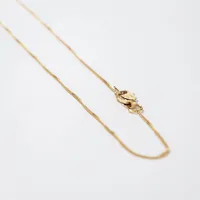 14K Yellow Gold 0.80mm Curb Chain (16")