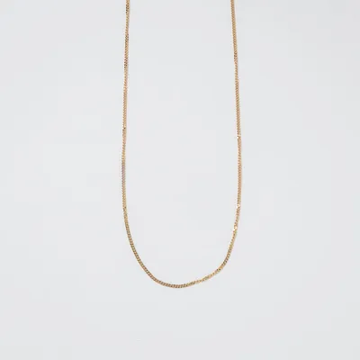 14K Yellow Gold 0.80mm Curb Chain (16")
