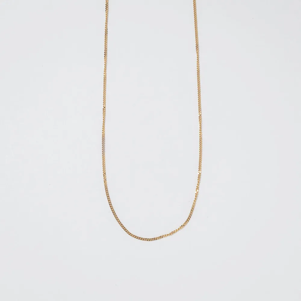 14K Yellow Gold 0.80mm Curb Chain (18")