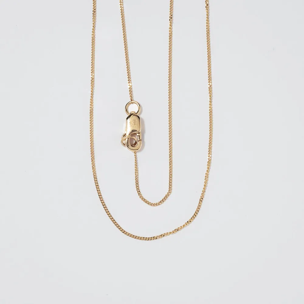 14K Yellow Gold 0.80mm Curb Chain (16")