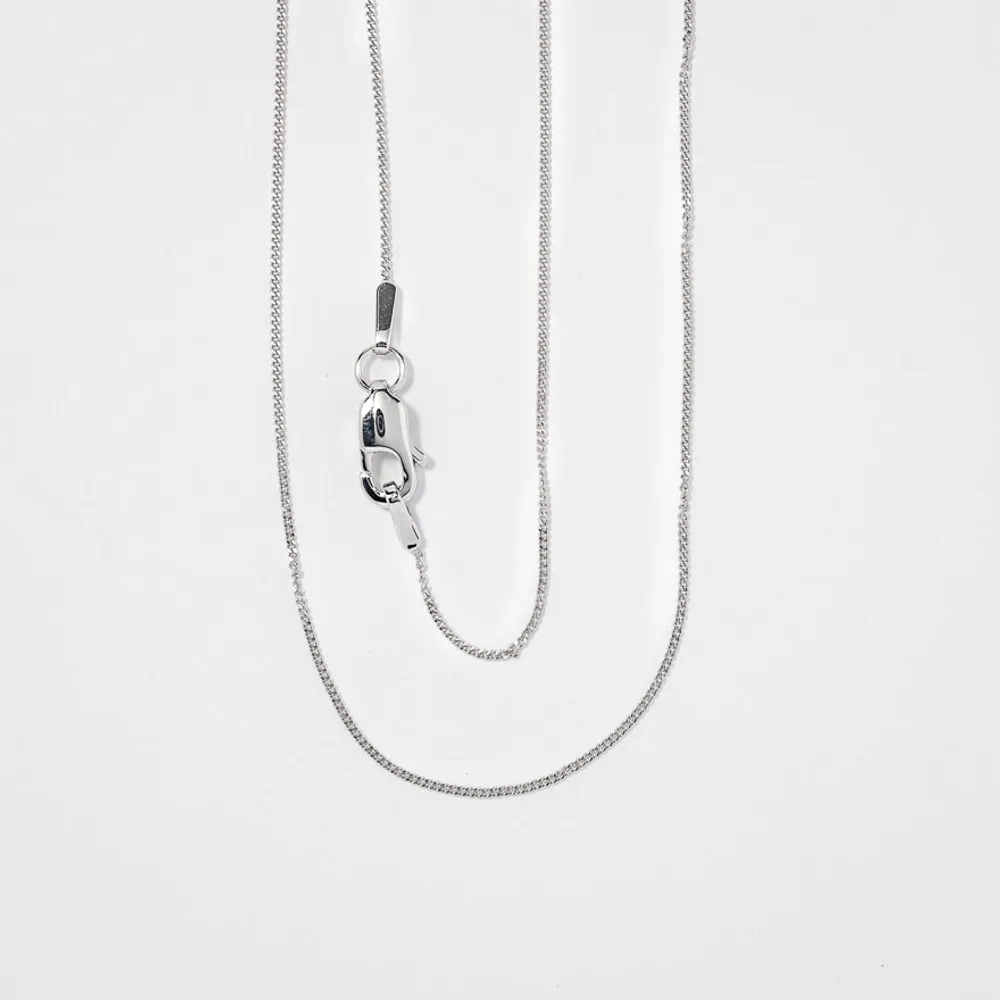 14K White Gold 0.80mm Curb Chain (20")