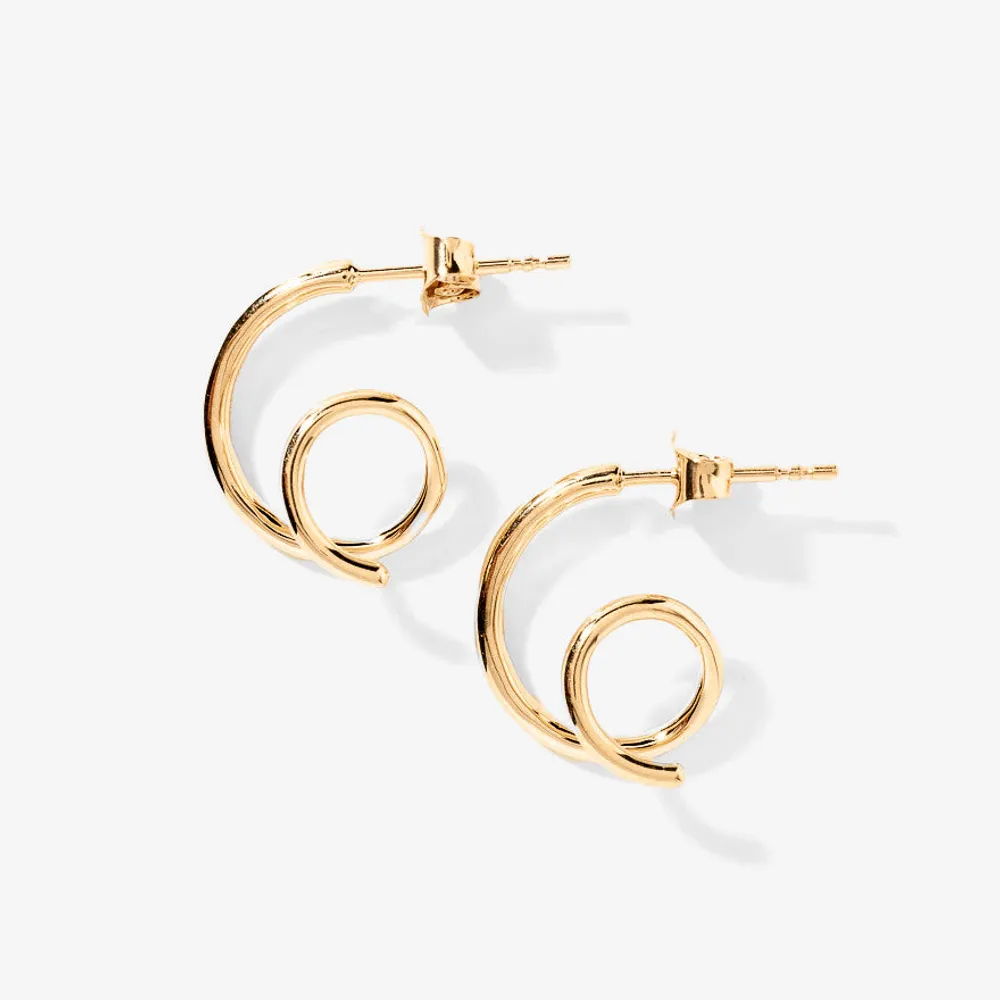 Spiral Earrings in 10K Yellow Gold