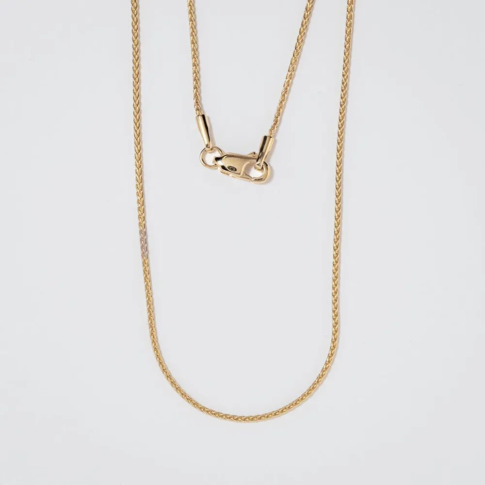 1.05mm Round Wheat Chain in 14K Yellow Gold (18")