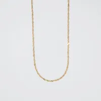 14K Yellow Gold 1.15mm Diamond Cut Singapore Chain (18")