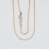 14K Yellow Gold 1.15mm Diamond Cut Singapore Chain (18")