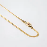 14K Yellow Gold 0.8mm Square Wheat Chain (16")