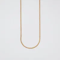 14K Yellow Gold 0.8mm Square Wheat Chain (16")