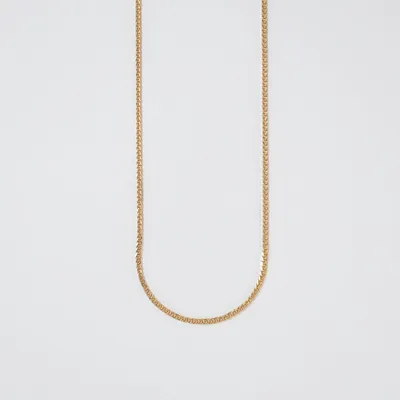 14K Yellow Gold 0.8mm Square Wheat Chain (18")