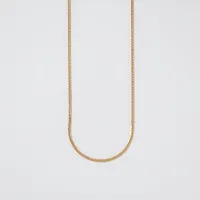 14K Yellow Gold 0.8mm Square Wheat Chain (18")