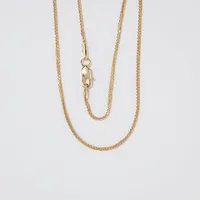 14K Yellow Gold 0.8mm Square Wheat Chain (16")