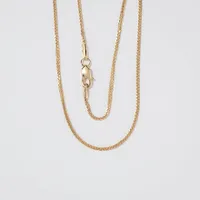 14K Yellow Gold 0.8mm Square Wheat Chain (20")