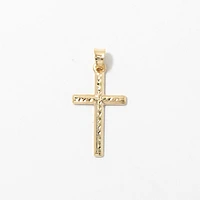Diamond Cut Cross Pendant in 10K Yellow Gold