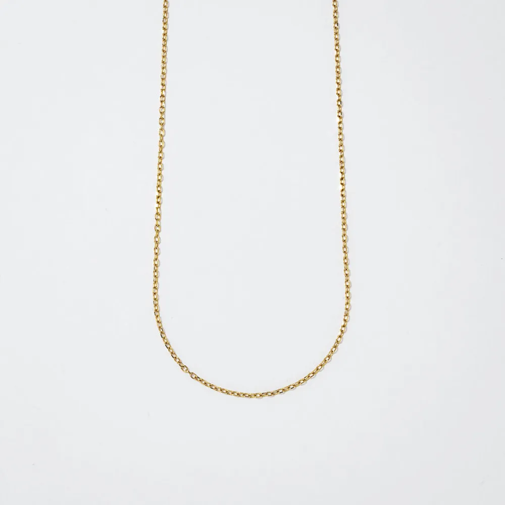 0.5mm Diamond Cut Cable Chain in 10K Yellow Gold (16")