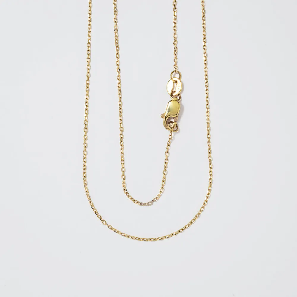 0.5mm Diamond Cut Cable Chain in 10K Yellow Gold (16")