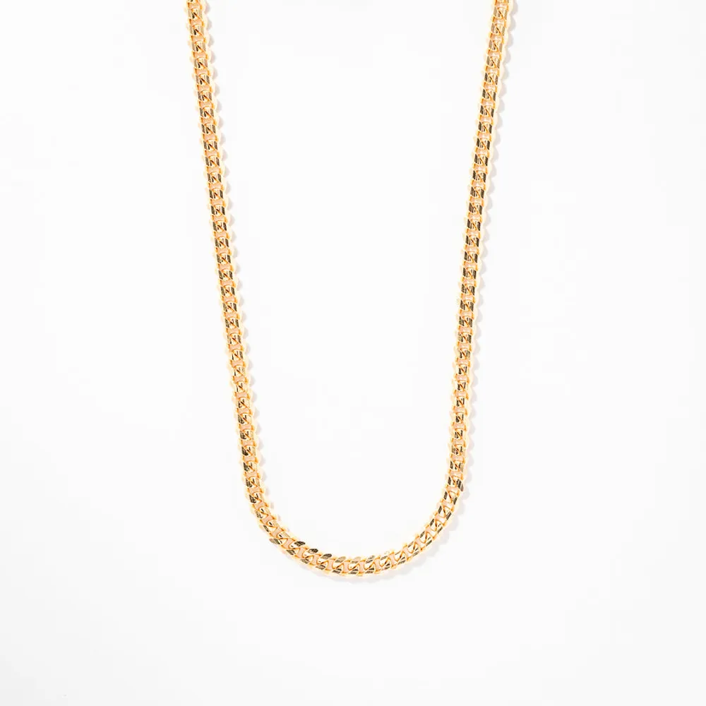 3.5mm Curb Chain in 10K Yellow Gold (22")