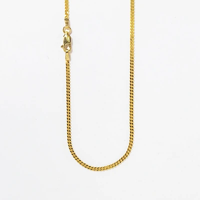 10K Yellow Gold 2mm Curb Chain (20")