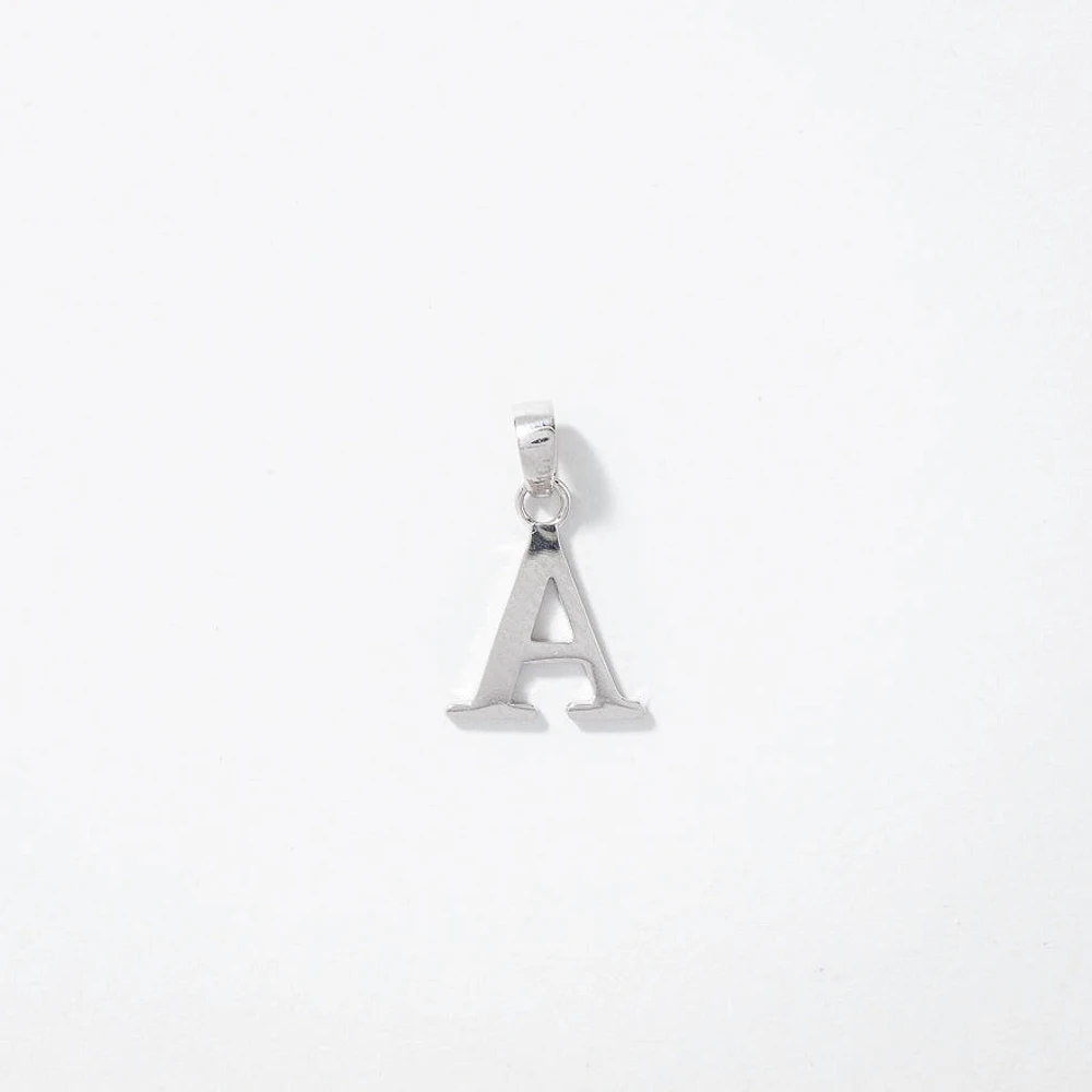 "A" Initial Pendant in 10K White Gold