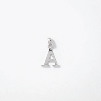 "A" Initial Pendant in 10K White Gold