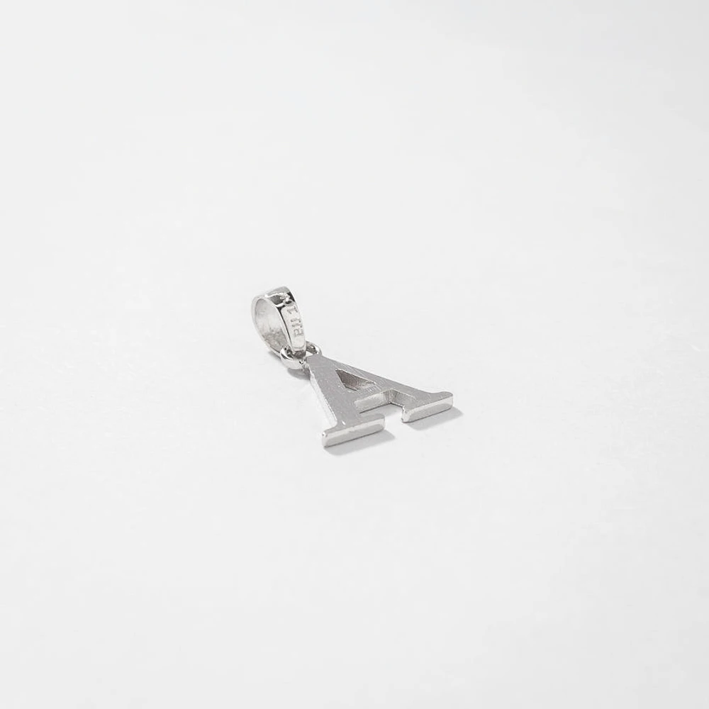 "A" Initial Pendant in 10K White Gold