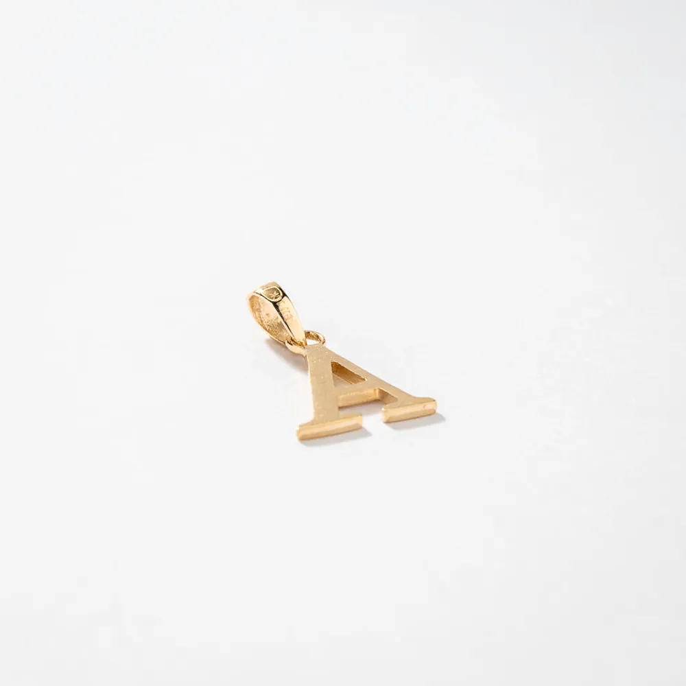 A" Initial Pendant in 10K Gold