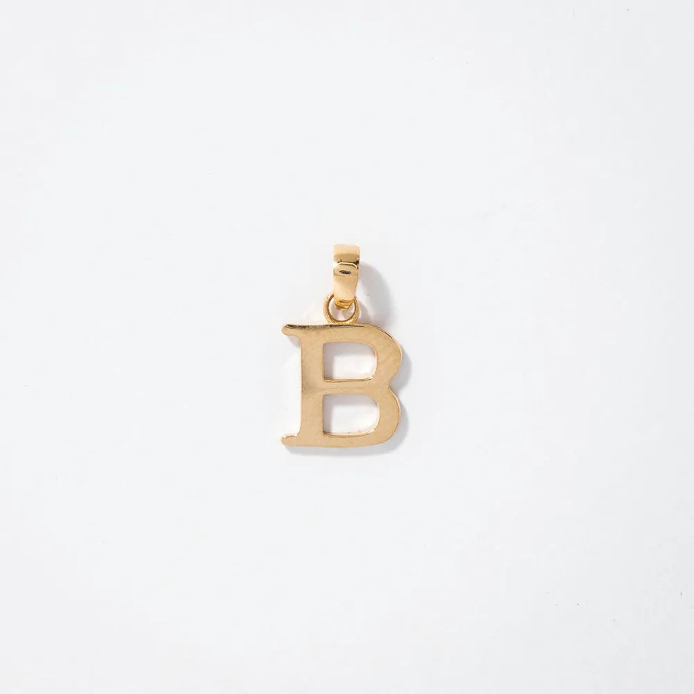 "B" Initial Pendant in 10K Yellow Gold