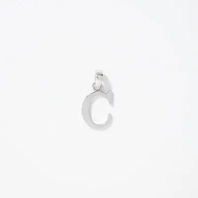 "C" Initial Pendant in 10K White Gold