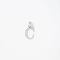 "C" Initial Pendant in 10K White Gold