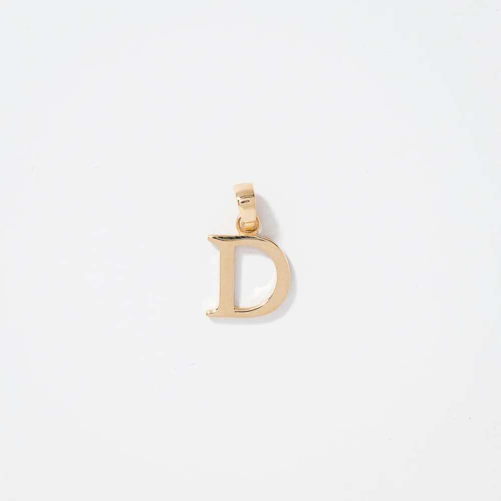 "D" Initial Pendant in 10K Yellow Gold