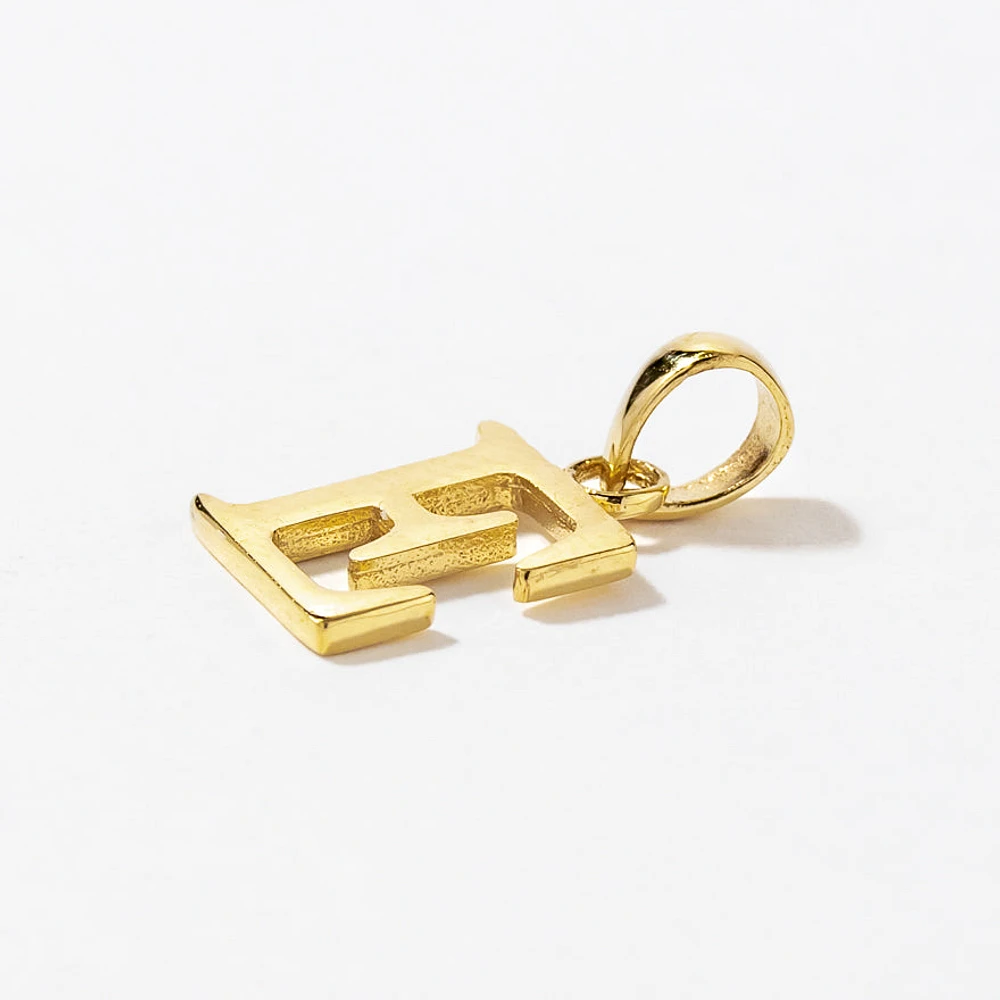 "E" Initial Pendant in 10K Yellow Gold