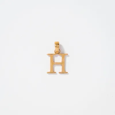 "H" Initial Pendant in 10K Yellow Gold