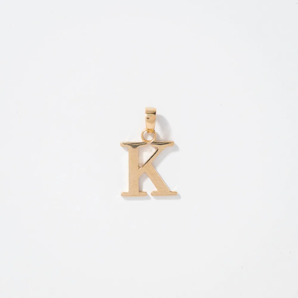 K" Initial Pendant in 10K Gold