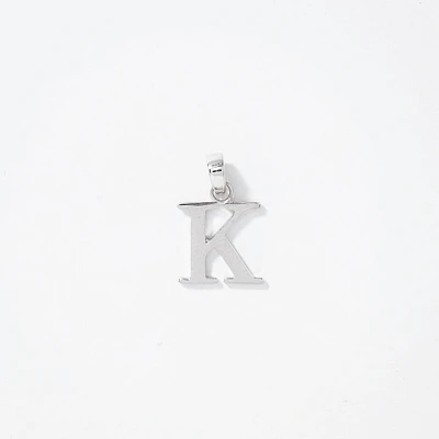 "K" Initial Pendant in 10K White Gold