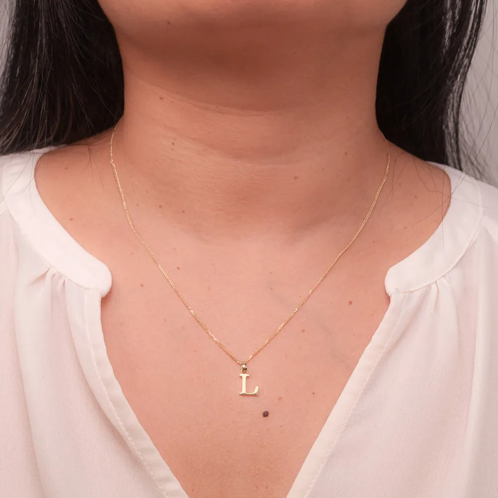 "L" Initial Pendant in 10K Yellow Gold