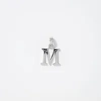"M" Initial Pendant in 10K White Gold