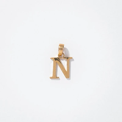 "N" Initial Pendant in 10K Yellow Gold