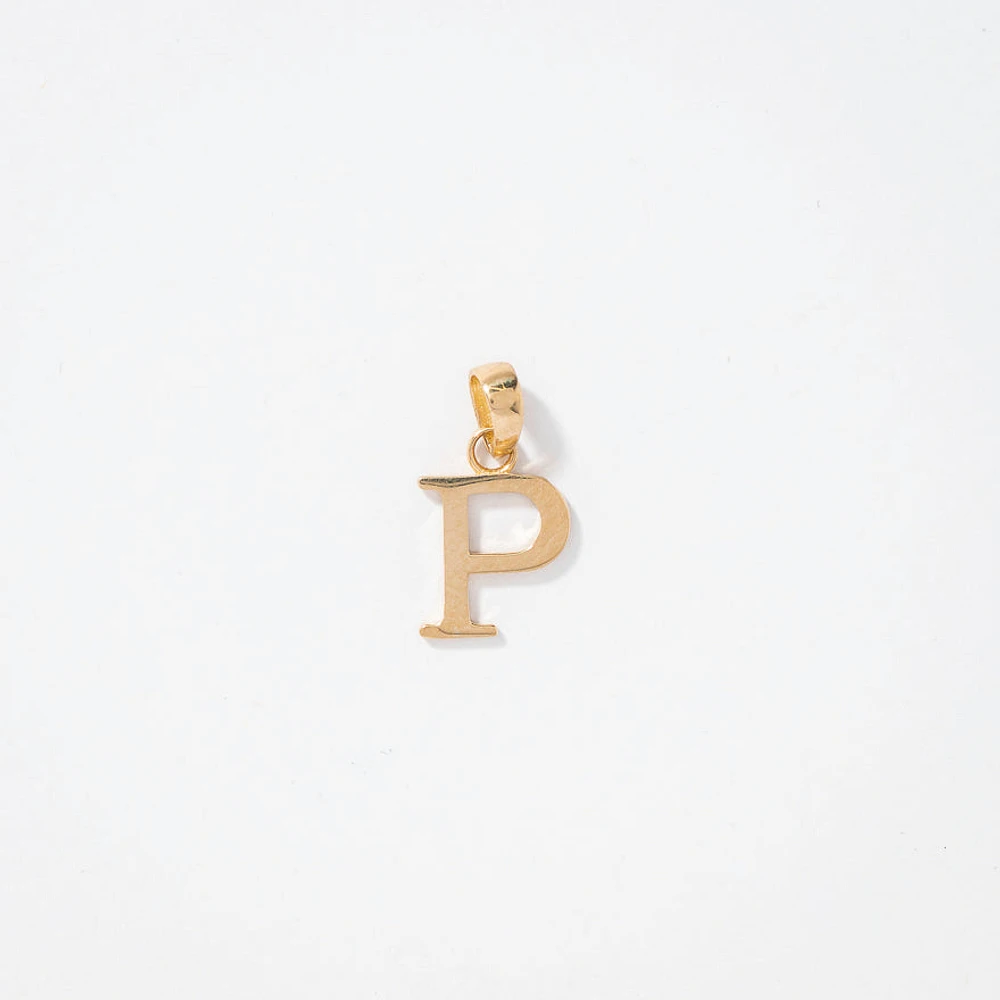 "P" Initial Pendant in 10K Yellow Gold