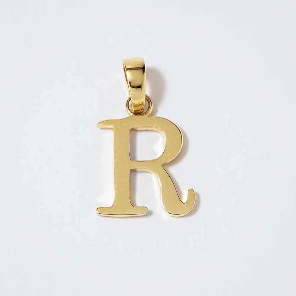 "R" Initial Pendant in 10K Yellow Gold