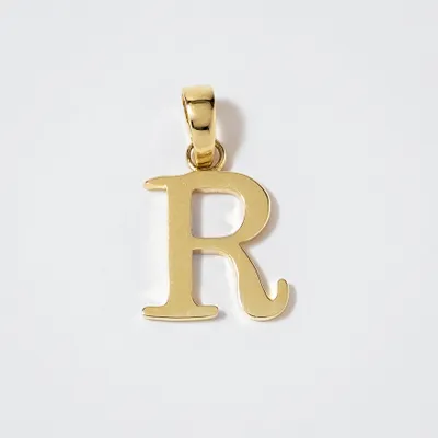 "R" Initial Pendant in 10K Yellow Gold