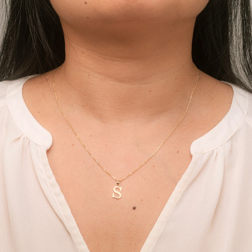 "S" Initial Pendant in 10K Yellow Gold