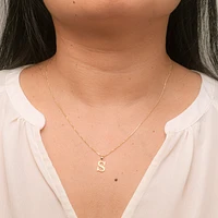 "S" Initial Pendant in 10K Yellow Gold