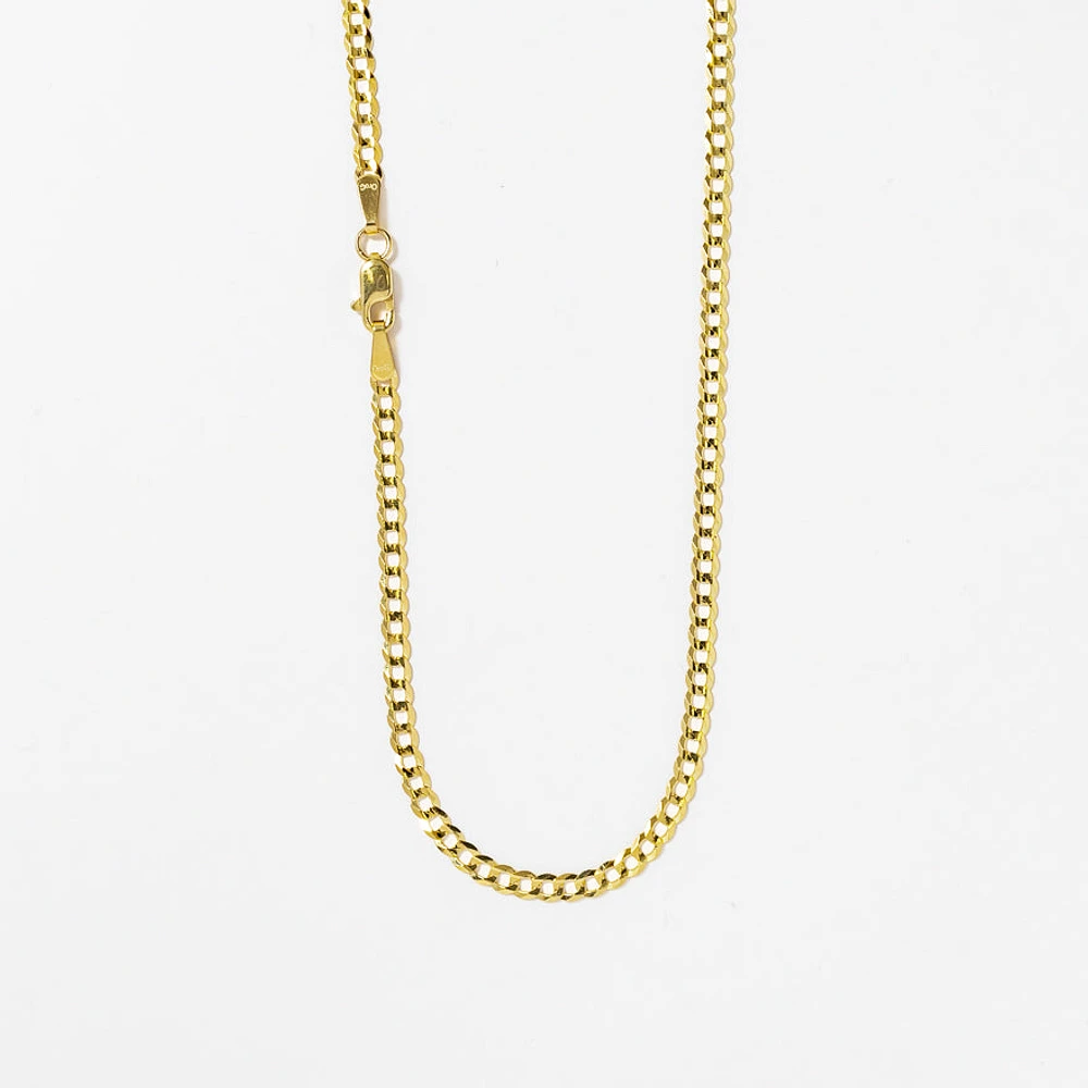 2.6mm Curb Chain in 10K Yellow Gold (24")