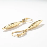 Diamond Cut Drop Earrings in 10K Yellow Gold