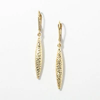 Diamond Cut Drop Earrings in 10K Yellow Gold