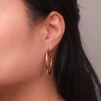 3mmx40mm Tube Hoop Earrings in 10K Yellow Gold