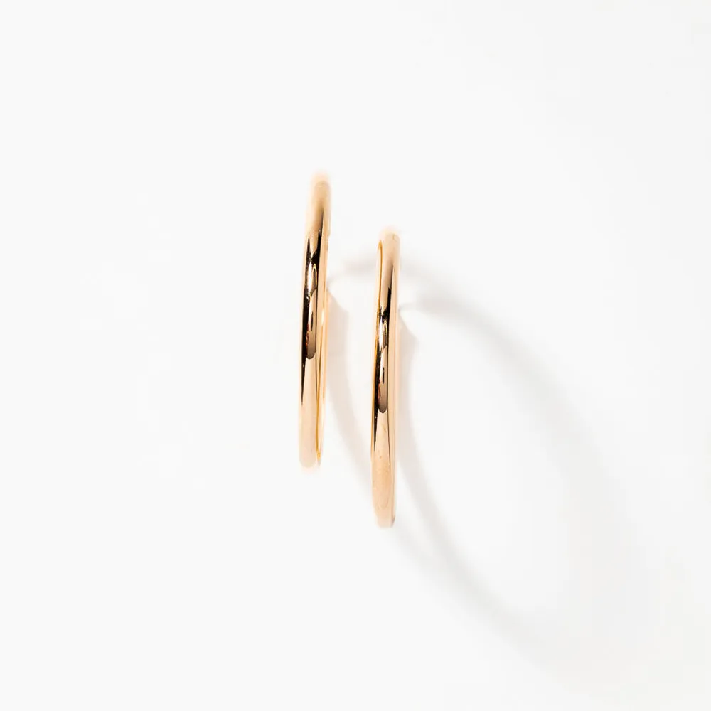 3mmx40mm Tube Hoop Earrings in 10K Yellow Gold